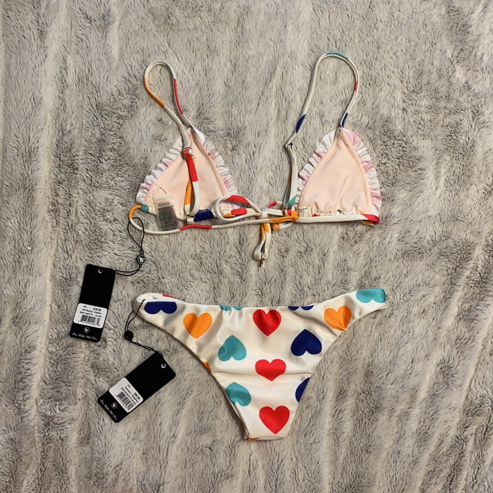 WILDFOX Couture Vintage Hearts Brazilian Bikini - Picture 2 of 6